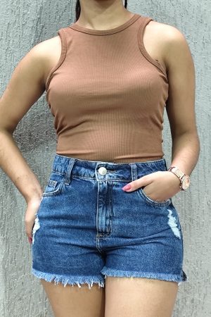 Short Jeans Azul Destroyed - Ellen Modas